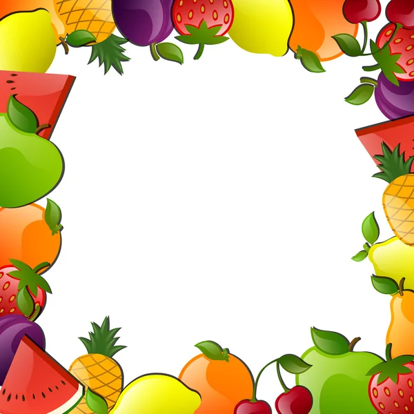Vector Glossy Fruits — Stock Vector
