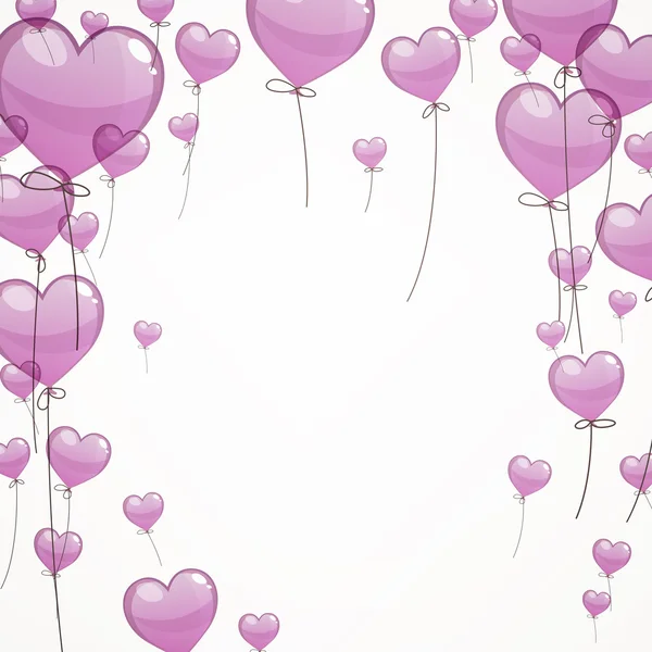 Vektor fliegende Herzballons — Stockvektor