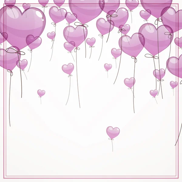 Διάνυσμα πέταγμα αερόστατων καρδιά — Διανυσματικό Αρχείο