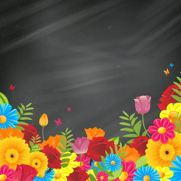 Vector kleurrijke bloemen achtergrond — Stockvector