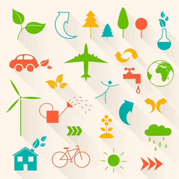 Vector Ecology Icons — Stock Vector