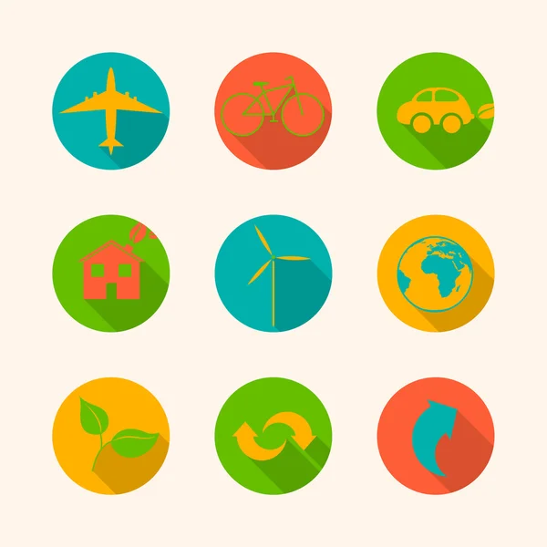 Vector Ecology Icons — Stock Vector
