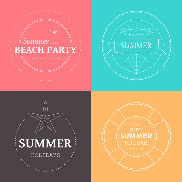 Vector Summer Vacation Emblems — Stock Vector