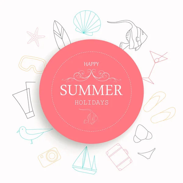 Vector Summer Vacation Emblem — Stock Vector