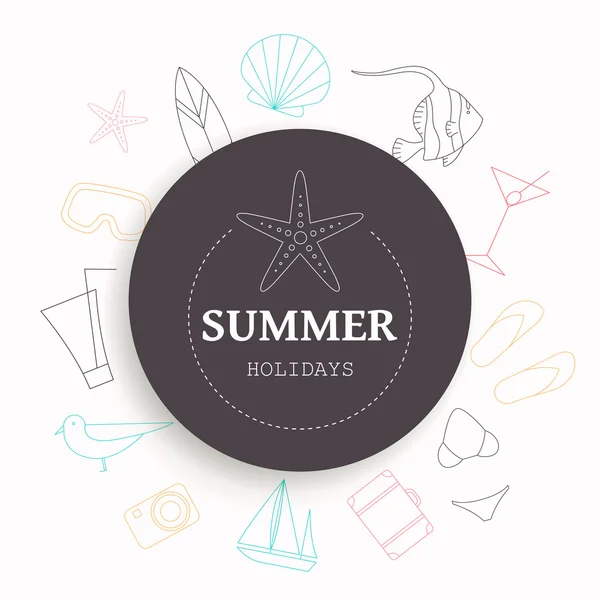 Emblema delle vacanze estive vettoriali — Vettoriale Stock