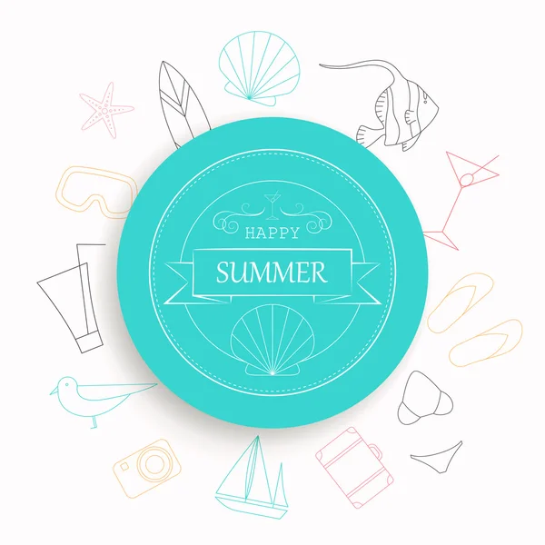 Vector Summer Vacation Emblem — Stock Vector