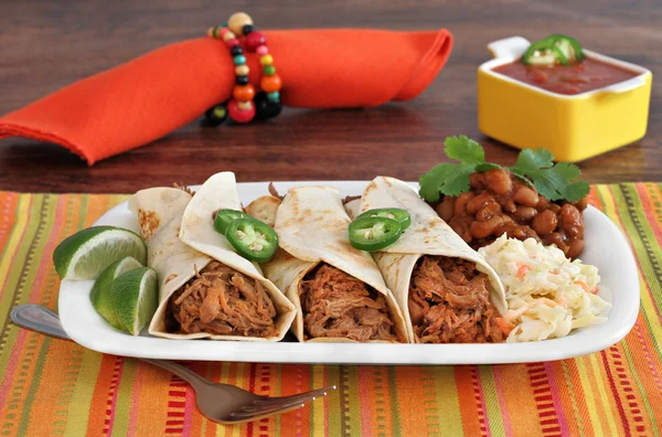 Pulled Pork Burrito Abendessen — Stockfoto