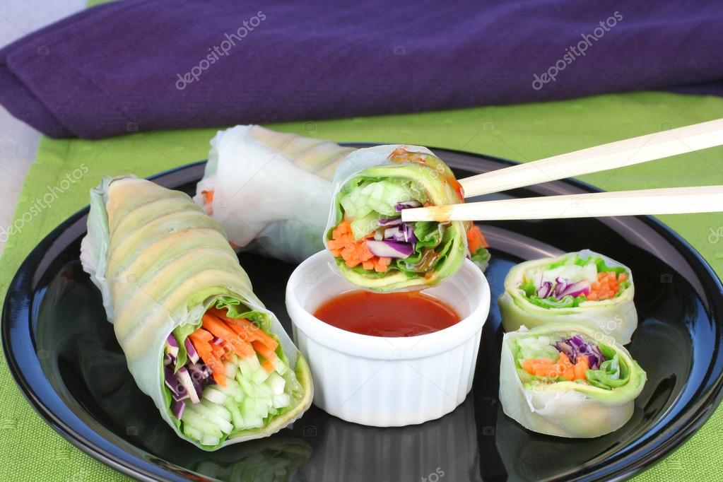 Vegetable Sushi with dipping sauce Stock Photo by ©rojoimages 40853865