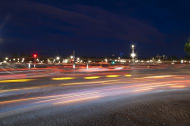 uzun pozlama atış Ünlü Parisli Lights sonra gece yarısı, paris, Fransa