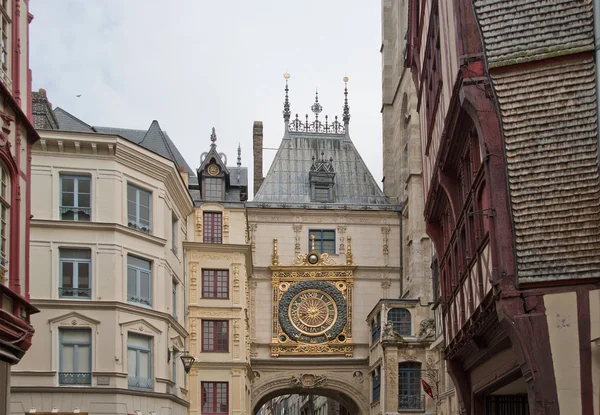 Clock in the Rue du Gros-Horloge, Rouen, France — Stock Photo, Image