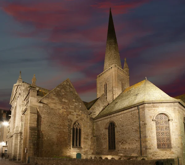 Saint-Malo om natten Frankrike – stockfoto