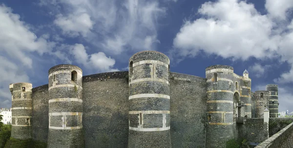 Exterior of Angers Castle (panorama), Angers city, France — Stock Photo, Image