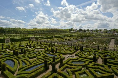 villandry, Fransa castle yakınındaki süs bahçeleri