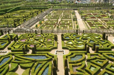 villandry, Fransa castle yakınındaki süs bahçeleri