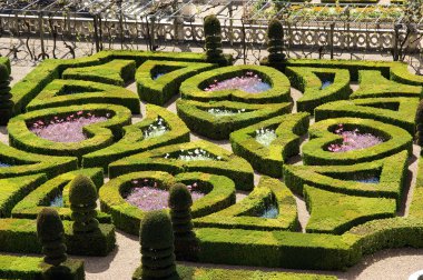 villandry, Fransa castle yakınındaki süs bahçeleri