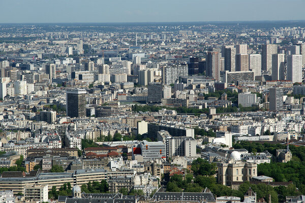 The city skyline at daytime. Paris, France. Taken from the tour Montparnasse