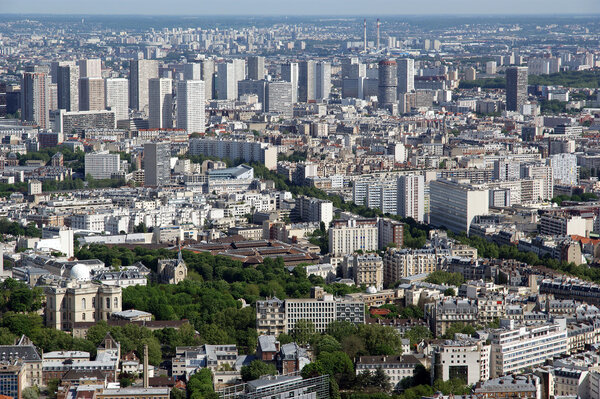 The city skyline at daytime. Paris, France. Taken from the tour Montparnasse