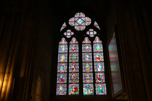 Okna z barevného skla notre dame notre Dame de paris — Stock fotografie