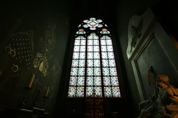 Stained glass windows of Notre Dame Notre Dame de Paris — Stock Photo, Image