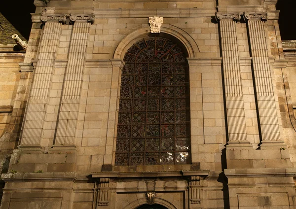 Saint-Malo katedrála v noci – Francie — Stock fotografie