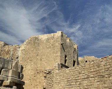 kısmen yeniden athena Tapınağı lindia, Rodos, Yunanistan