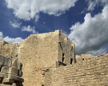 kısmen yeniden athena Tapınağı lindia, Rodos, Yunanistan