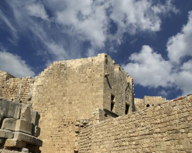 kısmen yeniden athena Tapınağı lindia, Rodos, Yunanistan
