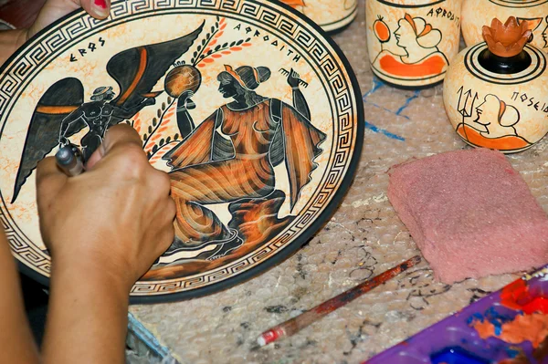 Pottery by making copies of ancient Greek vases — Stock Photo, Image