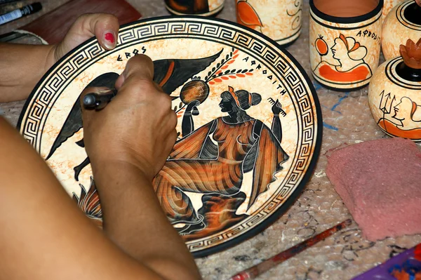 Pottery by making copies of ancient Greek vases — Stock Photo, Image