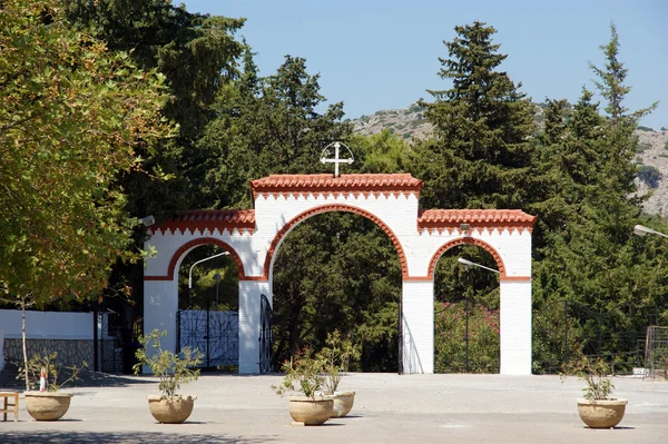 Παναγία Τσαμπίκα μοναστήρι. Ρόδου. Ελλάδα — Φωτογραφία Αρχείου