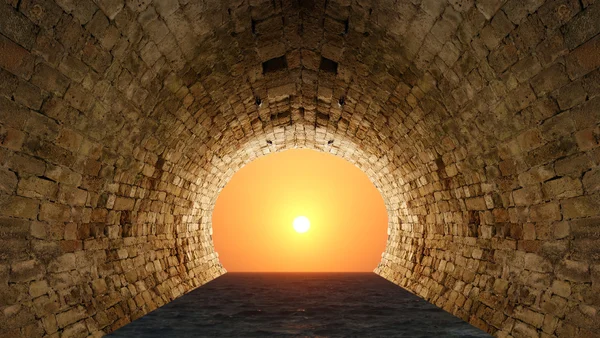 Ljuset i slutet av tunneln — Stockfoto