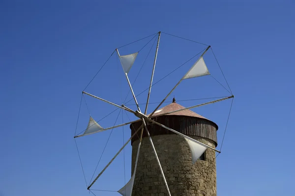 古いロードス風車、ギリシャ — ストック写真