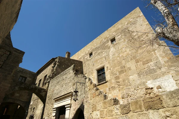 Středověké avenue rytíři, Citadela na ostrově Rhodos, Řecko — Stock fotografie