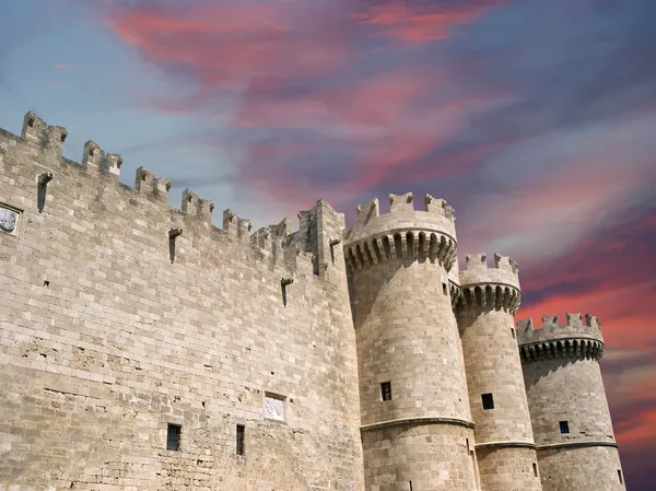 Rhodos medeltida riddare castle (palatset), Grekland — Stockfoto