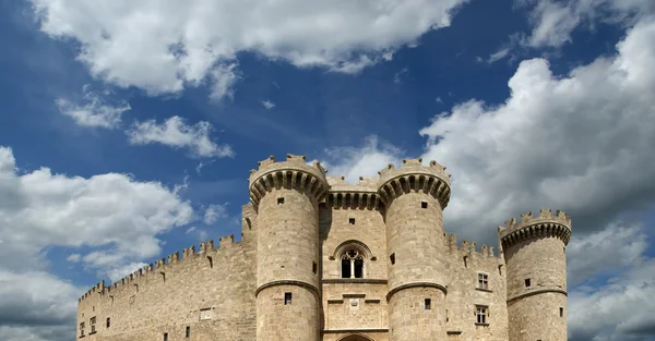 Castelo dos Cavaleiros Medievais de Rodes (Palácio), vista panorâmica, Grécia — Fotografia de Stock
