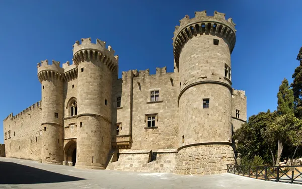 Rodi Castello medievale dei cavalieri (Palazzo), vista panoramica, Grecia — Foto Stock