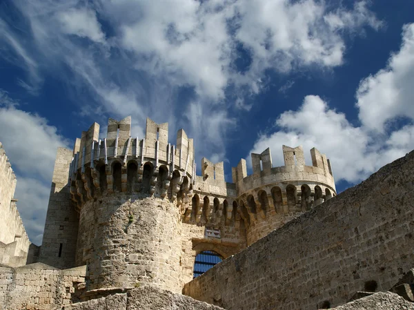 ロードス島の中世の騎士の城 （宮殿）、ギリシャ — ストック写真