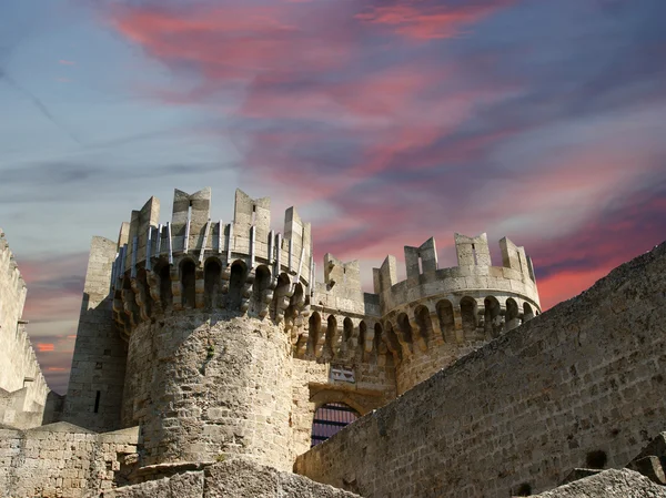 Rhodos medeltida riddare castle (palatset), Grekland — Stockfoto