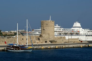 Ortaçağ Şehir Rodos deniz görünümü