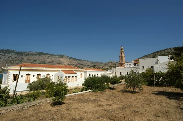 Klasztor panormitis, wyspa symi, Grecja — Zdjęcie stockowe