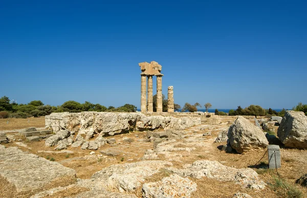 Apollo temple na Akropoli rhodes, Řecko — Stock fotografie