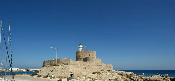 Rhodes toren van st. nicholas, Griekenland — Stockfoto