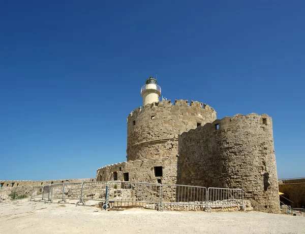 Rhodes Tower of St. Nicholas, Hellas – stockfoto