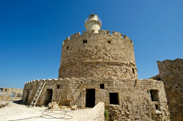 Rhodes turm von st. nicholas, griechenland — Stockfoto