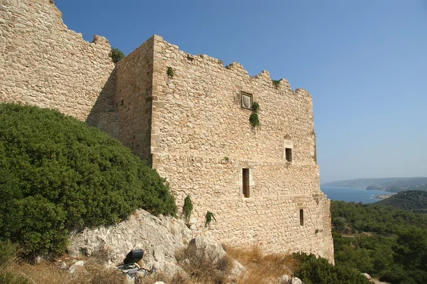 Medeltida slottet kritinia i Rhodos Grekland, Dodekanisos — Stockfoto