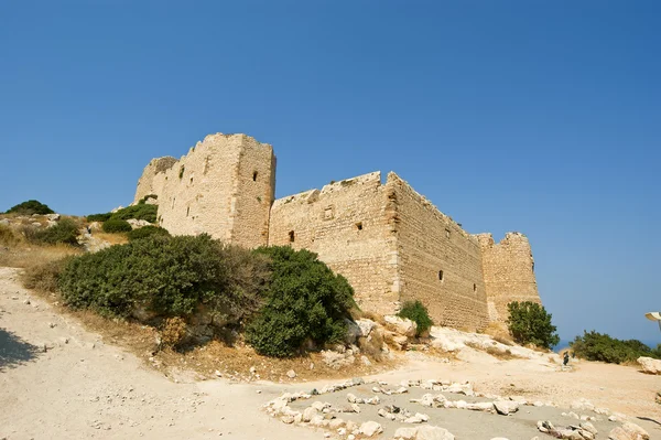 Medeltida slottet kritinia i Rhodos Grekland, Dodekanisos — Stockfoto
