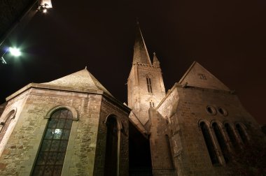 Saint-Malo Katedrali, gece, brittany, Fransa