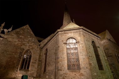 Saint-Malo Katedrali, gece, brittany, Fransa