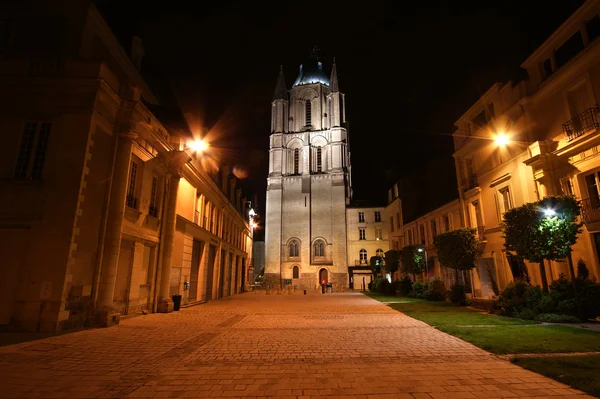 夜、アンジェ、フランス サン ＝ モーリス大聖堂 — ストック写真