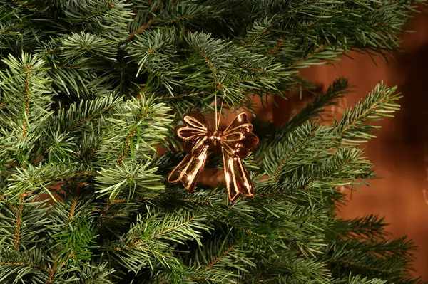 Χριστουγεννιάτικα στολίδια σε ένα δέντρο, κινηματογράφηση σε πρώτο πλάνο. — Φωτογραφία Αρχείου